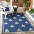 thumbnail image 2 of Safavieh Courtyard Ainsley Sailboat Indoor/Outdoor Area Rug, Navy/Beige, 4' x 5'7", 2 of 15