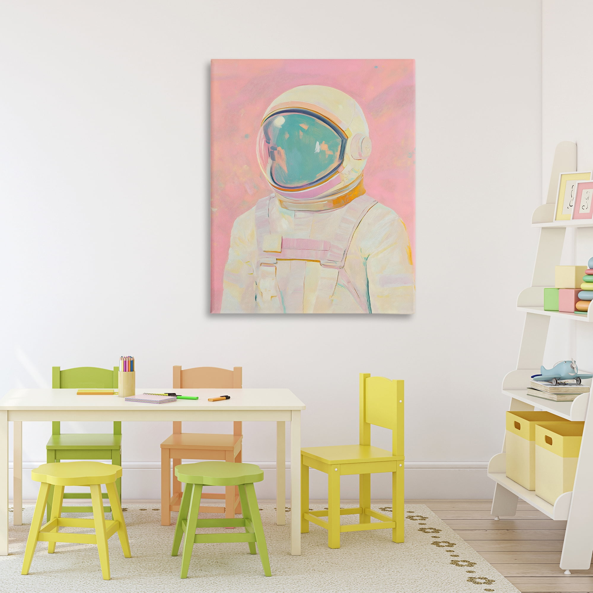 Stupell Industries Astronaut Portrait in Pink Dream Canvas Wall Art, design by The Prints Vibe