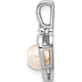 thumbnail image 2 of 14K White Gold Fw Cultured Pearl And Diamond Heart Pendant (17 X 10) Made In India xbs459, 2 of 5