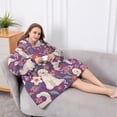 thumbnail image 5 of Oversized Wearable Blanket Hoodie,Goldendoodle Dog and Flower Floral Sherpa Blanket Hoodie with Super Pockets,Super Warm Fuzzy Pullover for Women & Men, 5 of 6