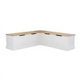 thumbnail image 1 of Linon Troyin Backless Wood Two Tone Breakfast Nook in Natural and White, 1 of 19