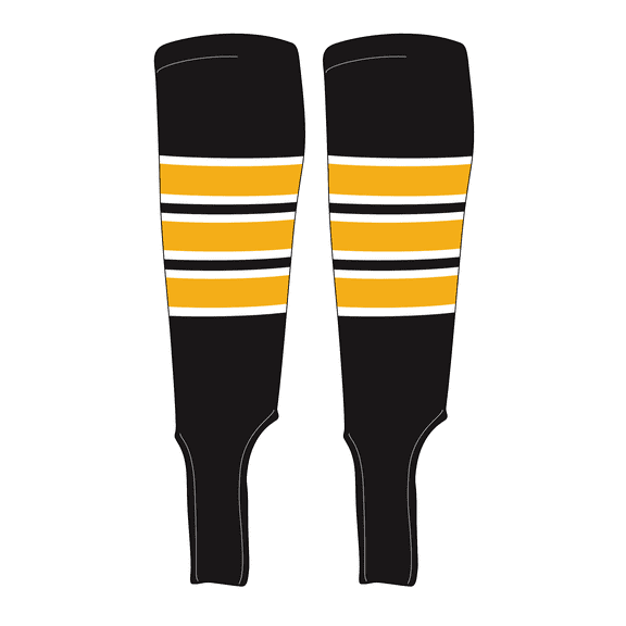 MK Socks Traditional Baseball Stirrups Pattern C-5 Black, White, Gold