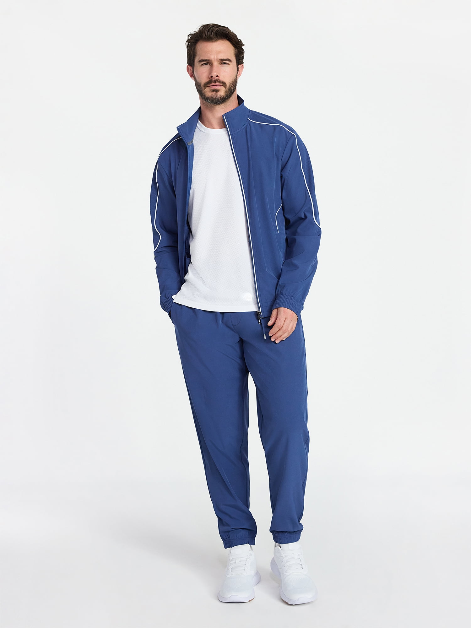 Athletic Works Men's Woven Full Zip Jacket, Midweight, Sizes S-3XL