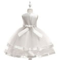 thumbnail image 6 of NiSHUIHAN Toddler Girls Sleeveless Embroidery Princess Pageant Dresses Kids Wedding Bridesmaid Formal Ruffles Dresses Bowknot Birthday Party Flowers Gown Dress White 7-8 Years, 6 of 9