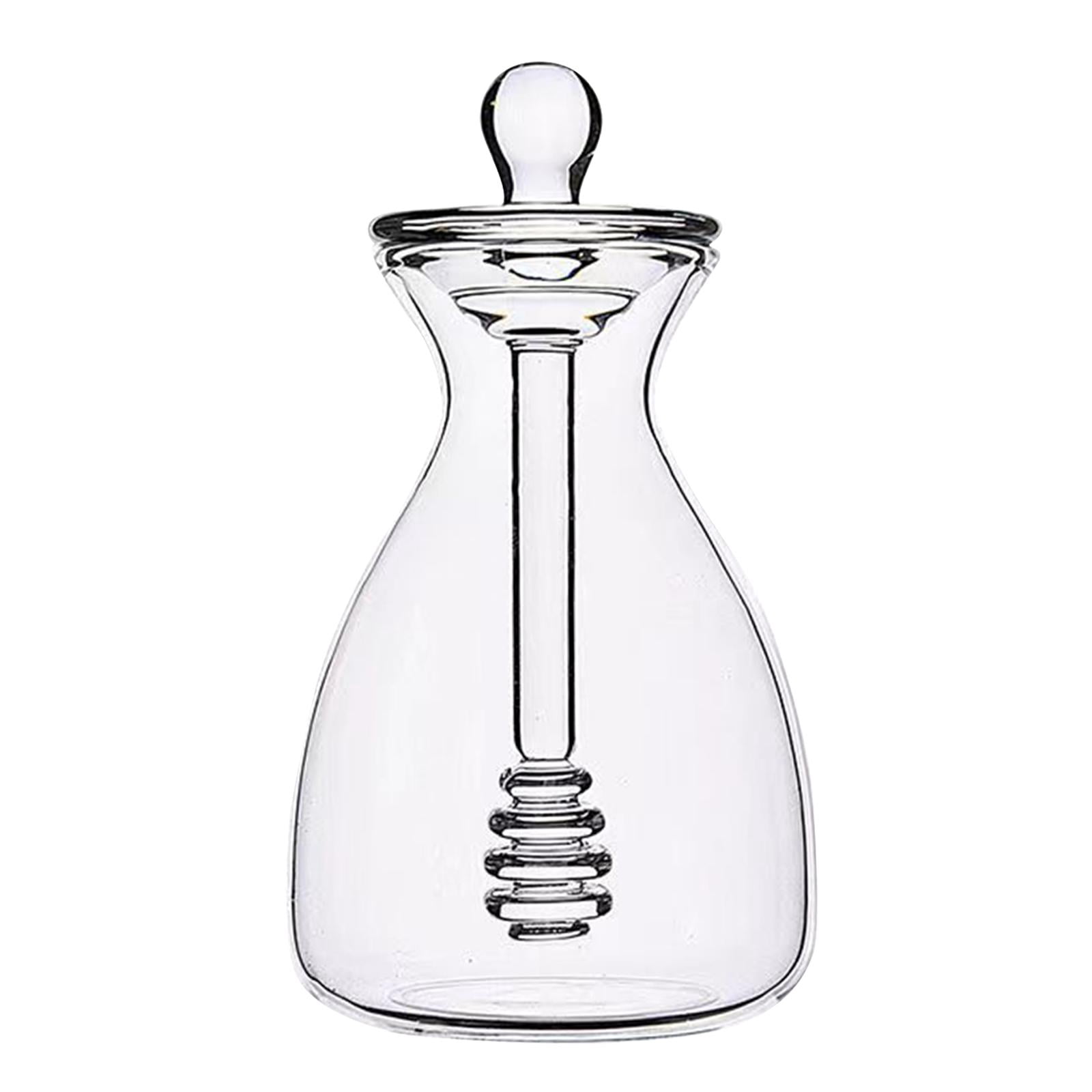 Glass Honey Pot Glass Beehive Honey Pot Office Syrup with Dipper and Lid Dining Table Honey Storage Container Honey Bee Pot