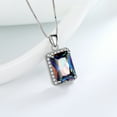 thumbnail image 7 of Juwaliy Rainbow Mystic Fire Topaz Necklace CZ 925 Sterling Silver Pendant Women Jewelry Christmas Birthday Anniversary Gifts for Wife Mother Grandma, 7 of 7