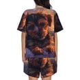 thumbnail image 6 of Fuzoiu Puppy Lying On A Cloud Print Women's Short-Sleeved Pajama Set,Lounge Sleepwear Set,Womens Pajama Sets 2 Piece,Button-Up Top and Shorts with Pockets-XX-Large, 6 of 7