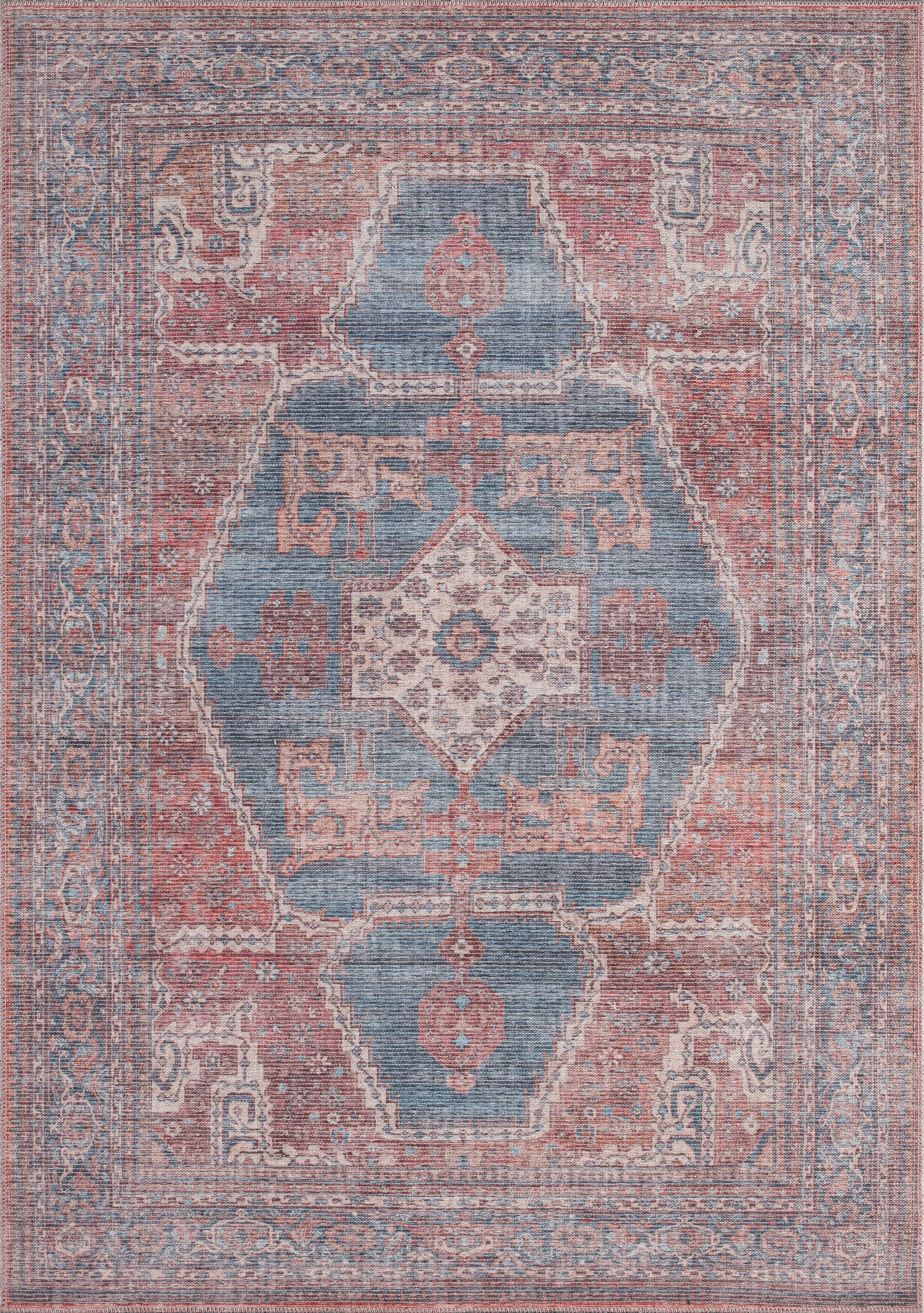 United Weavers Charm Venture Transitional Medallion Accent Rug, Blue, 1'10" x 3'