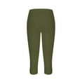 thumbnail image 5 of RongHuan Capri Leggings for Women Casual Stretchy High Waisted Workout Pants Tummy Control Yoga Pants Summer Solid Color Capris, 5 of 6