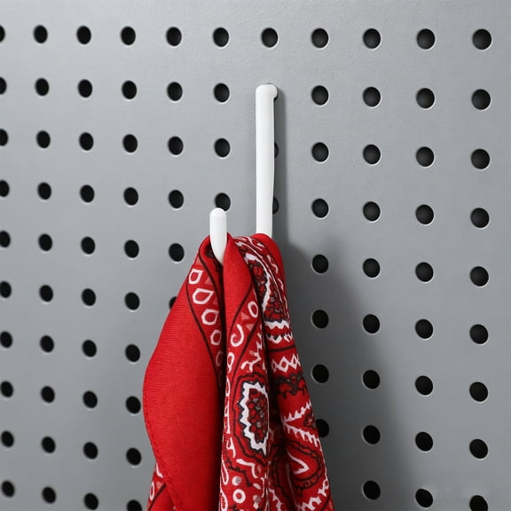 BESTYASH 20Pcs White Pegboard J Hooks Plastic Heavy Duty Hooks for Garage Workshop Wall Organizer