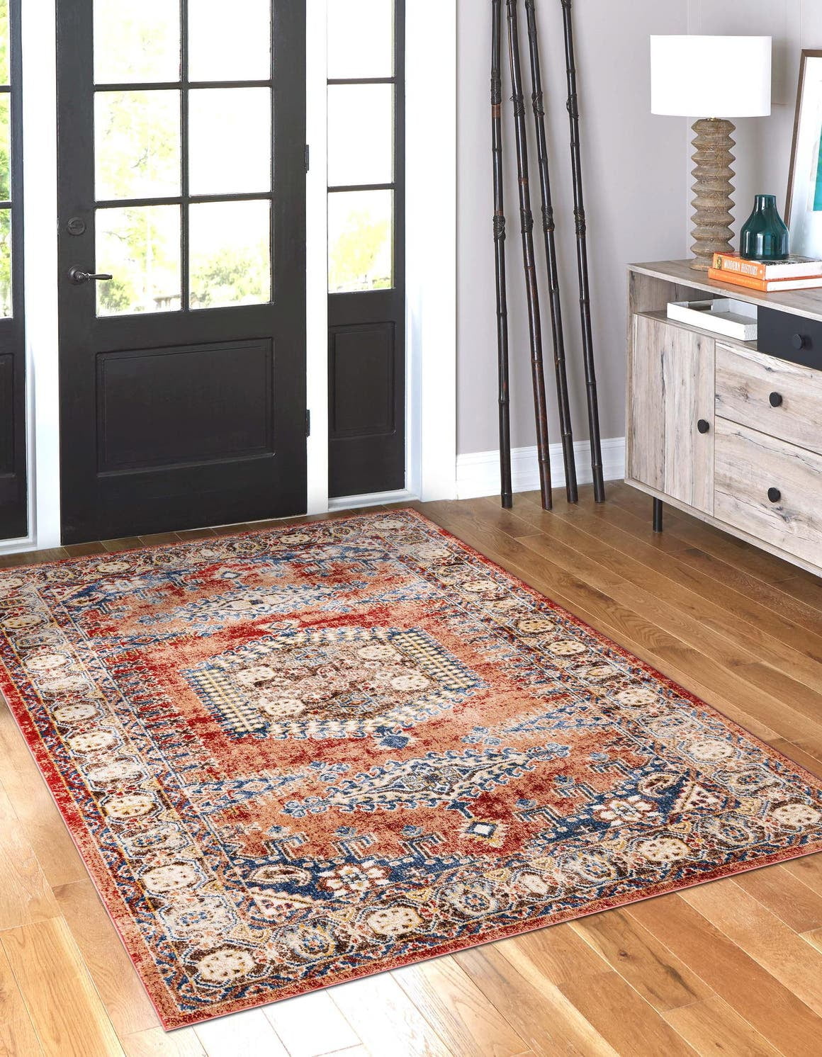 Unique Loom Larissa Utopia Rug Terracotta/Blue 7' 1" x 10' Rectangle Border Tribal Perfect For