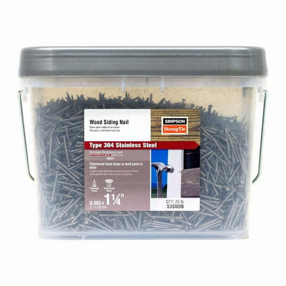 Simpson Strong-Tie 3D 1-1/4 in. Siding Coated Stainless Steel Nail Round Head 25 lb