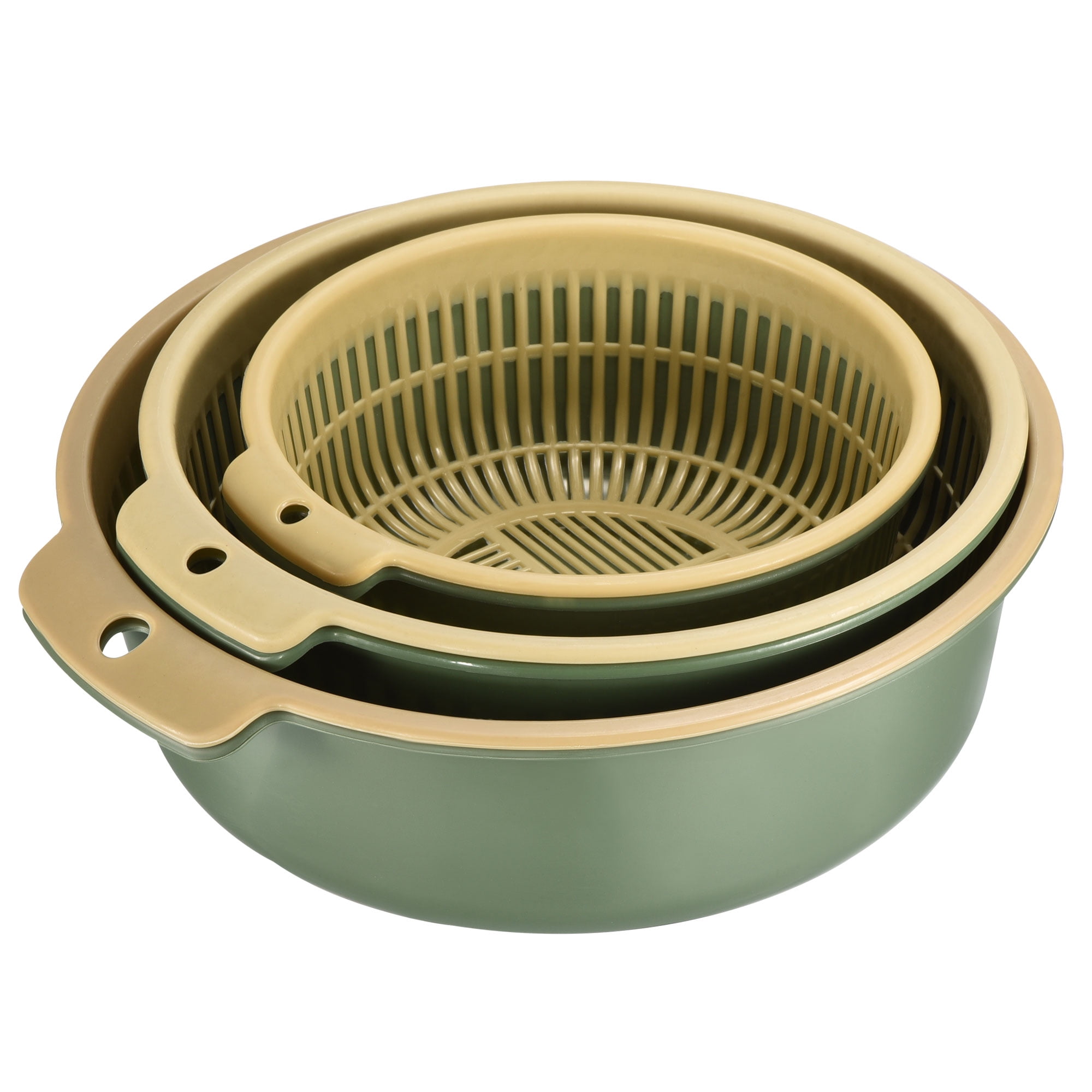 Uxcell Washing Strainer Bowl Set 3 Size Double Layer Drain Colander