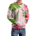 thumbnail image 5 of Tropical Pink Hibiscus Pattern 3D Print Hoodie Men Women Autumn Thin Pullover Sweatshirt Vintage Streetwear Tops, 5 of 6