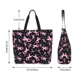 thumbnail image 5 of Cauagu Breast Cancer Awareness (2) Print Women Large Capacity Tote Bag - Casual Shoulder Bag Fashion Handbag Shopping Bag Daily Bag Hobo Bags for Travel Work and Shopping, 5 of 8