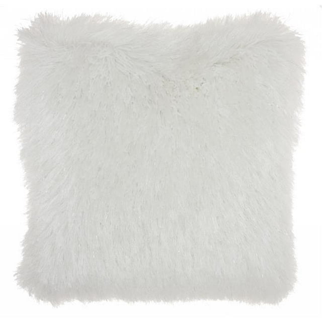 HomeRoots 386417 Coussin d'Accent en Peluche Blanche Shag