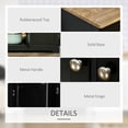 thumbnail image 5 of HOMCOM Kitchen Storage Cabinet, Sideboard Floor Cupboard with Solid Wood Top, Adjustable Shelf, and 3 Drawers for Living Room, Black, 5 of 9
