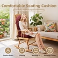 thumbnail image 4 of Millsilo Rocking Chair Cushion 44" x 19" x 4", One-Piece Connected Back & Seat Chair Pad, Indoor Tufted High Back Cushion with Non-Slip Base, Secure Ties, Red, 4 of 9