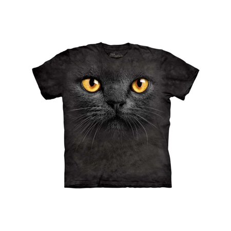 Black Panther Big Cat - Adult Black 100% Cotton Big Face Black Cat T-Shirt NEW