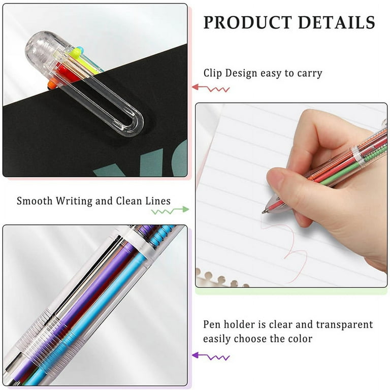 20 Pack Ballpoint Pen, 6-In-1 Multicolor Retractable Ballpoint