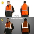 thumbnail image 4 of ProtectX Safety Winter Vest for Women Men, High Visibility Reflective Vest, Insulated Construction Workwear, Wind Resistant,Waterproof, Orange, X Large, 4 of 9