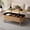 Oak, variant on Oak Oval Lift Top Living Room Center Furniture with Fluted Surface & Hidden Storage Compartment