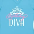 thumbnail image 4 of Inktastic Birthday Diva in Pink with Tiara Women's V-Neck T-Shirt, 4 of 5