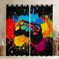 thumbnail image 1 of Erosebridal Rideaux de Jeu pour Garçons, Rideaux Éclaboussures Graffiti Hippie pour Salon, Ensemble de 2 (42x90), 1 of 6