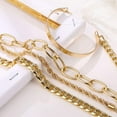 thumbnail image 3 of Pulseras de oro para mujer, pulseras de cadena en capas delicadas chapadas en oro de 14 quilates, conjunto de pulsera de eslabones con dije lindo ajustable, forma de C dorada y giro Jormftte WMPH-926-1, 3 of 7