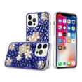 thumbnail image 2 of For Apple iPhone 14 Pro Max (6.7") Bling Crystal 3D Full Diamond Luxury Transparent Rhinestone Hybrid Cover ,Xpm Phone Case [ Blue Pearl Flowers Perfume ], 2 of 5