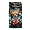 thumbnail image 3 of Kumdkd Christmas Door Cover Curtain Banner - Santa Claus & Dog-Themed Outdoor Holiday Decoration (90x180cm/35.43x70.87in), Multicolor Polyester Fabric for Festive Home Display, 3 of 6