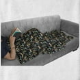 thumbnail image 6 of Jungle Soft Flannel Fleece Blanket, Tropical Island Nature and Wildlife Theme Cheerful Characters and Vegetation Graphic, Cozy Plush for Indoor and Outdoor Use, 60" x 80", Multicolor, by Ambesonne, 6 of 6