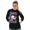 thumbnail image 3 of Kanji Style Cartoon Just Say Boop Women's Long Sleeve T Shirt Brisco Brands X, 3 of 6