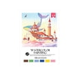 thumbnail image 2 of Watercolor Coloring Book Set, Portable Travel Painting Kit with Built-In Paint Palette and Brushes for Stress Relief and DIY Art A#083 A, 2 of 7