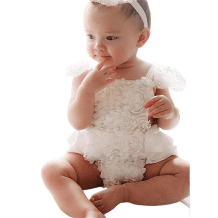 

Coduop Baby Girl Princess Romper Floral Lace Embroidery Skirt Ruffle Sleeveless Tutu Jumpsuit Dress