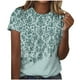 thumbnail image 1 of Camiseta de Cuello Redondo de Manga Corta Impresa de los Pantalones Cortos de las Mujeres, Poliéster de Lentejuelas de Partido de Moda, 1 of 8