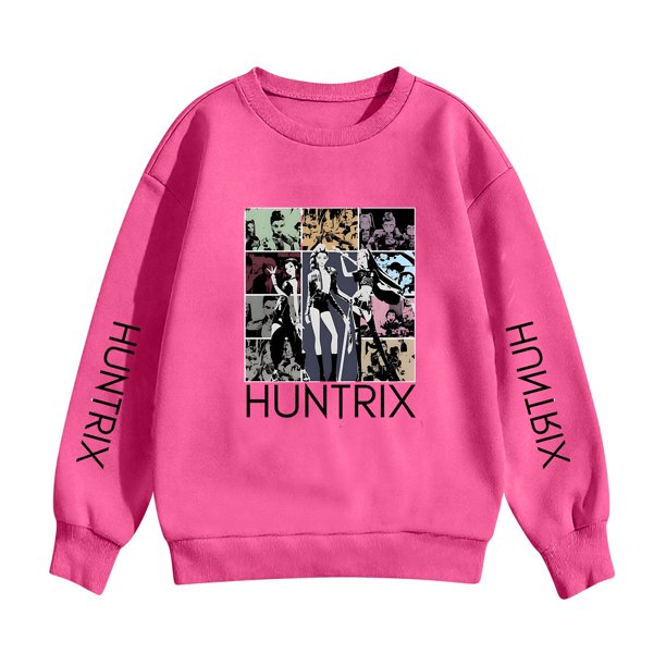 Moonsky Sudadera de cuello redondo Pop De-on - Sudadera de manga larga con estampado del cantante HUNTR/X - Sudadera de cuello redondo y manga larga para hombre y mujer Rosa intenso 130