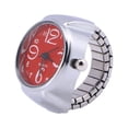 thumbnail image 1 of EeaseMX Reloj de anillo unisex, creativo, elástico, de acero inoxidable, de cuarzo, para hombre, mujer y pareja (rojo)., 1 of 7