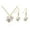 Gold, variant on Square Ear Hook Alloy Necklace Earrings Set Silver Jewelry 2.2g Women's Gift