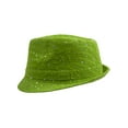 thumbnail image 3 of Top Headwear Womens Glitter Sparkle Fedora Hat - Lime Green, 3 of 4