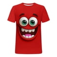 thumbnail image 5 of LMOIPLI Mens Funny Cartoon Face Graphic T-Shirt Short Sleeve Crew Neck Breathable Casual Lightweight Comfy T Shirts Red XL, 5 of 5