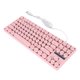 thumbnail image 5 of Teclado para juegos USB redondo 87 teclas colorido retroiluminado ergonómico mecánico táctil teclado con cable para escritorio portátil PC rosa, 5 of 5