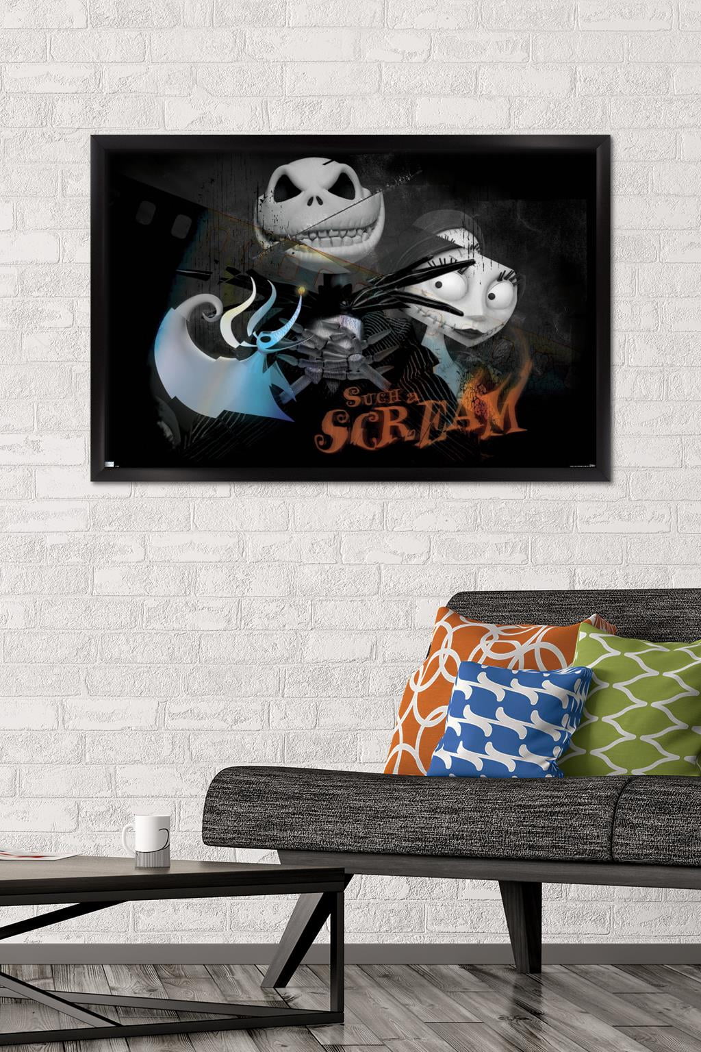 Disney Tim Burton's The Nightmare Before Christmas - Distorted Scream Wall Poster, 22.375" x 34" Framed
