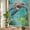 Teal Green Red Orange, variant on Blue Pink Purple Floral Privacy Window Film, Decorative Stained Glass Window Film, Blooms Botanical Oil Painting Resuable Rainbow Static Cling for Home Bathroom Living Room Glass Door 17.7"x78.7"