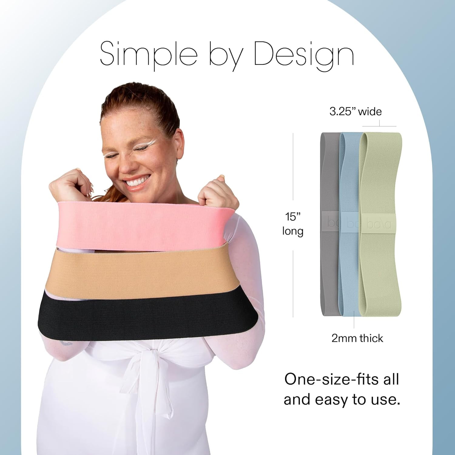 Bala Booty Bands Resistance Bands for Women & Men, Elastic Exercise Bands for Working Out, Wrist, Ankle, Legs & Booty Bands, Workout Resistance Bands for Yoga, Pilates, 3-Pack