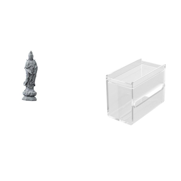 Estatua de Guan Yin,Estatua de Guan Yin para decoración del hogar.,estuche de pañuelos,Caja de almacenamiento de papel higiénico de pared,Toallero de papel higiénico acrílico montado en la