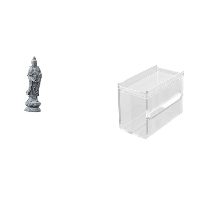 Estatua de Guan Yin,Estatua de Guan Yin para decoración del hogar.,estuche de pañuelos,Caja de almacenamiento de papel higiénico de pared,Toallero de papel higiénico acrílico montado en la