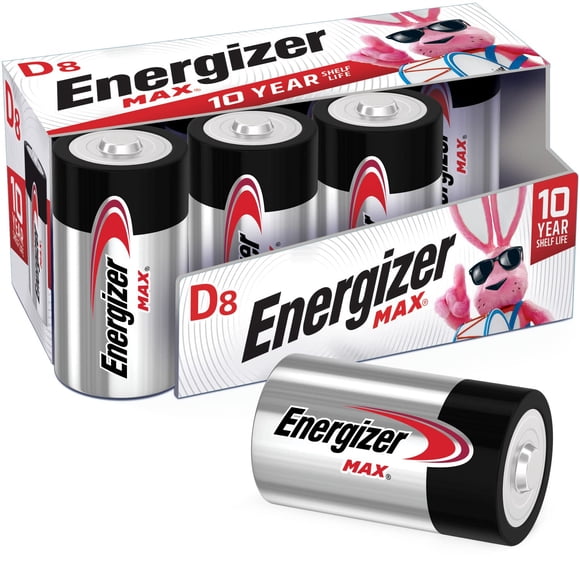 Baterías Energizer D, batería alcalina premium de celda D, 8 unidades