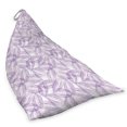 thumbnail image 2 of Pastel Lounger Chair Bag, Monochrome Leafage Pattern Foliage of Feminine Nature Plants Gardening Theme, High Capacity Storage with Handle Container, Lounger Size, Lilac and White, by Ambesonne, 2 of 5