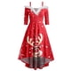 thumbnail image 3 of Vestidos Casuales Para Mujer 派对 Vestido Camisola Navideño Para Mujer Vestido de Cuello En V de Color Liso Vestido de Fiesta Informal de Media Manga Para Mujer, 3 of 3